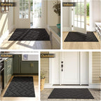 hicorfe Front Door Mat Indoor Entrance,20"x31.5" Absorbent Dirt Resist Welcome Door Mats,Stain and Fade Resistant,Non Slip Backing Entry Mat Doormat for Entryway(Charcoal)