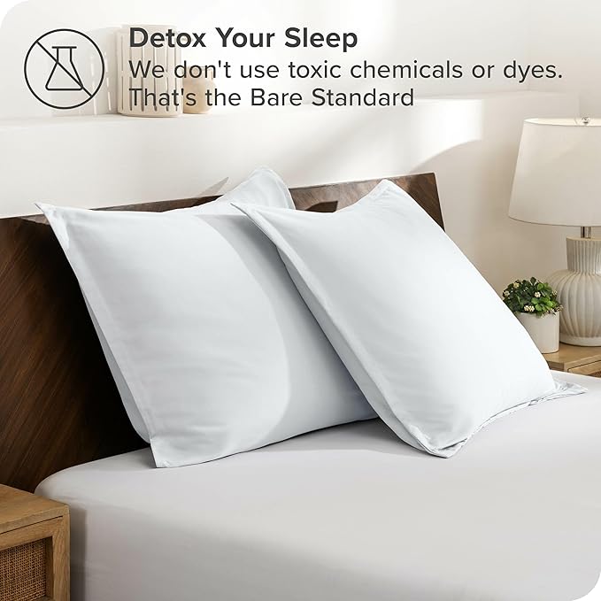 Bare Home Euro Pillow Sham Covers - Set of 2 - Premium 1800 Ultra-Soft Microfiber - Double Brushed - Bed Pillow Shams - Pillows Not Included (Set of 2, White)