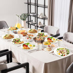 Plates and Bowls Sets for 8, Unbreakable & Lightweight Wheat Straw Dinnerware Sets 32 PCS, Microwave Safe Dishes Set for 8, Dinner Plate, Kitchen Cups and Bowls for Outdoor- White