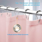AmazerBath Waffle Shower Curtain, Blush Pink Fabric Long With Waffle Weave, Heavy Duty Hotel Quality for Bathroom, 72 x 78 Inches