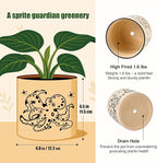 5 Inch Ceramic Plant Pots with Drainage Holes, Small Round Flower Pots for Indoor Plant, Unique Animal Flower Planters (Octopus)