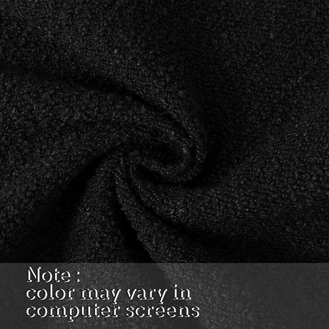Jeneoo Black Decorative Lumbar Thick Throw Pillow Covers Fine Textured Boucle Couch Cushion Case for Sofa Decor, Set of 1, 14 x 36 Inch