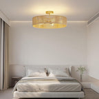 24-Inch Rattan Light Fixture, 6000LM Boho Light Fixture, Corrosion & Rust-Proof Rattan & Boho Ceiling Light for Living Room, Bedroom, Dining Room, Nursery & Entryway, E12 Bulb (Not Included)