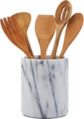 JEmarble Utensil Holder 5.5x6.5 inch(White) Crock Kitchen tools for Cooking Countertop Non-slip large capacity wine cooler