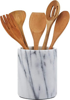 JEmarble Utensil Holder 5.5x6.5 inch(White) Crock Kitchen tools for Cooking Countertop Non-slip large capacity wine cooler
