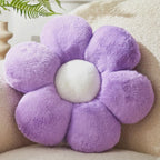 Purple Flower Pillow, 19.6In Floor Pillow Cushion, Cute Flower Shaped Throw Pillow, Home Decorative Seating Cushion for Sofa, Couch, Bed