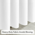 AmazerBath White Shower Curtain 72x74 Inches, Waffle Shower Curtains for Bathroom, Cloth Shower Curtain Fabric Heavy Duty 240GSM, Thick Bathroom Shower Curtains Hotel Quality, Premium Polyester