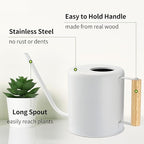 1.5 Liter Watering Can for Indoor Plants, House Plants, Flower Watering, Outdoor Plants - Small Metal Watering Can with Long Spout (White)