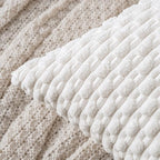 MIULEE Christmas Throw Pillow Covers Soft Corduroy Decorative Eruo Sham Set of 2 Boho Striped Pillow Covers Pillowcases Farmhouse Home Decor for Couch Bed Sofa Living Room 24x24 Inch Pure White