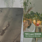 Cute Squirrel Shower Curtain Abstract Anime Theme Shower Curtain with Snap in Fabric Liner Set, Detachable Liner, See Through Mesh Top Window, Waterproof Washable 72" W x 74" H