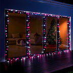 100FT 300 LED Christmas Lights, Christmas Tree Lights with 8 Modes Waterproof, Green Wire Outdoor String Lights, Plug in Xmas Decorations for Indoor House Yard Holiday, Pink White