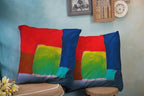 CAPSCEOLL Pillowcase Covers Abstract Original Contemporary Red Blue Green Painting 16X16 Inch Set of 2 Washable Pillow Covers for Bedroom Car Living Room Pillowcases