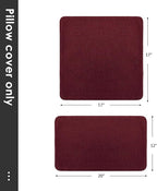 Outdoor Sunbrella Decorative Throw Pillow Covers Only, Pack of 4, 17"x17" & 20"x12" Water Repellent Replacement Lumbar Pillow Case for Patio, Couch, Sofa and Patio Furniture, Spectrum Ruby