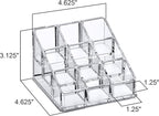 Amazing Abby - Glamour - 9-Slot Acrylic Nail Polish Organizer, Lipstick Holder, Lip Gloss Organizer, Cosmetic Storage Display, Perfect Storage Solution for Drawer, Vanity, Bathroom, and More