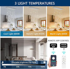 Rectangular Chandeliers 17-Lights Long Light for Entryway LED Dimmable Chandeliers Lighting Fixture Flat Sloped High Ceiling Pendant Lights Crystal for Living Room Foyer Hallway Staircase Silver