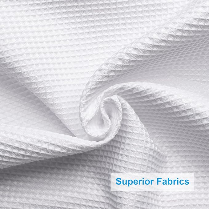 AmazerBath 78 Inch Shower Curtain Fabric, Waffle Shower Curtain 72x78 Inches, Long Shower Curtain White Heavy Duty Hotel Quality Bathroom Shower Curtains