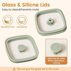 Square Glass Food Storage Jars with Lids[Set of 5], Perfect for Pasta, Cookies, Nuts, Coffee, Cereal, Flour,Organize Your Kitchen with these BPA-Free Glass Jars with Silicone Lids