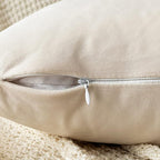 EMEMA Pack of 2 Velvet Throw Pillow Covers Decorative Square Pillowcase Soft Solid Cushion Case for Sofa Bedroom Chair Car 18x18 Inch Cream White