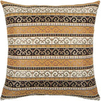 Kilim Throw Pillow Covers Mustard Yellow and Black - 20 x 20 Inches Boho Decor for Couch, Decorative Pillows, Bohemian Outdoor Case for Farmhouse, Cushions for Living Room, Patio