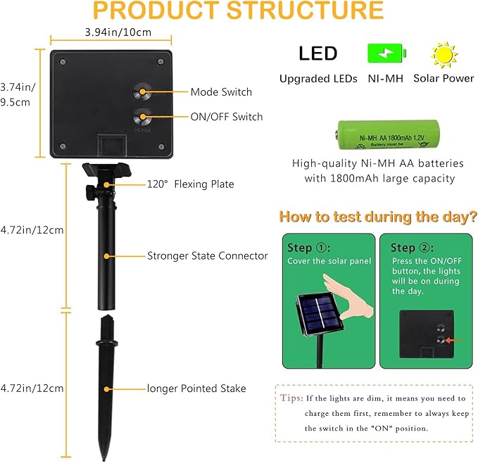 Upgrade Solar String Lights for Outside 2 Pack Total 180FT 500LED String Lights Outdoor with 8 Modes, IP65 Waterproof Outdoor Solar Twinkle Lights, Garden Tree Party Christmas Decorations, Cool White