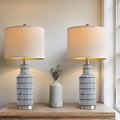 25" Modern Ceramic Lamps Single Table Lamp for Living Room Bedroom Farmhouse Nightstand Bedside Lamps