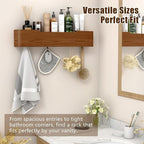 Coat Hooks Wall Mount with Shelf, 5 Hidden Hooks, 20.75 Inch Entryway Organizer for Coats, Hats, Bags, Keys, Decorative Wall Hooks (Brown, 5 Hooks)