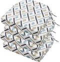 idee-home Outdoor Chair Cushions Set of 4, Thick 17" x 17" x 3" Outdoor Seat Cushions Patio Furniture Waterproof with Ties, Dining Pads