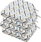 idee-home Outdoor Chair Cushions Set of 4, Thick 17" x 17" x 3" Outdoor Seat Cushions Patio Furniture Waterproof with Ties, Dining Pads
