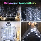 2 Pack 20FT 60LED Battery Operated Fairy Lights with Timer, Waterproof Battery String Lights Outdoor Indoor, Battery Twinkle Light for Bedroom Wedding Birthday Party Chirstmas (Cool White)