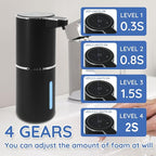 Liquid Soap Dispenser, Automatic Soap Dispenser, 13.5oz/400ml Automatic Soap Dispenser Touchless, USB Rechargeable 4 Level Adjustable Electric Hand Soap Dispenser, for Bathroom, Kitchen,Hotel