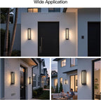 Outdoor Wall Light, 20" Modern Wall Sconce Waterproof, Black Front Porch Lamp Hard Wired 3000K LED Exterior Lighting Fixture Wall Mount Lantern for House Outside Garage Patio Doorway Garden Decor