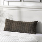 Fancy Homi Dark Brown Long Body Lumbar Decorative Throw Pillow Covers 14x36 Inch for Bed Couch Bedroom Bench, Soft Corduroy Rectangle Solid Pillow Case, Rustic Farmhouse Boho Room Decor