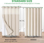 Long No Hooks Needed Linen Textured Shower Curtain with Snap-in Fabric Liner Set,Cream Hotel Luxury Decor Shower Curtains for Bathroom,Waterproof & Washable,71Wx80H