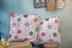 CAPSCEOLL 2PCS Red and White Bedroom Pillow Covers 20X20Inch Snowflake Abstract Big Ice Blizzard Celebration Christmas Gray Snow Sparkles Star Couch Pillow Covers for Bedroom Sofa Living Room