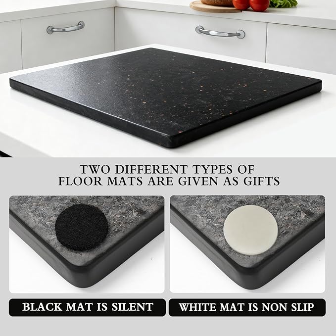 Natural granite Cutting Board- 16x12 Inch Kitchen Bakery Tool for Professional Chef & Baker's Tray - granite Display for Elegant Food Presentation & Stylish Kitchen Decor (black)
