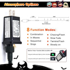JMEXSUSS 200 LED Orange Halloween Lights Outdoor, 66ft Connectable Halloween String Lights Plug in, 8 Modes Orange Light for Tree Outside Indoor Xmas Party Garden Fence Patio Porch Decor