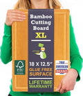 Extra Large Bamboo Cutting Board Featuring 18 Inch Wood Cutting Boards for Kitchen with Glue-Free Surface™ – Non-Toxic Wooden Chopping Boards, FSC-Certified, Durable Carving Boards - Rectangle