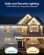ASAHOM AI Permanent Outdoor Lights S107B, 100FT with 72 RGBCW LED Lights and Dual Output, 30,000 Lighting Effect Combination, IP67 Waterproof for House Halloween Christmas and Daily Decoration, White