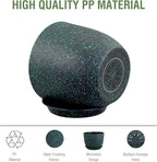 12 inch Large Plant Pots, Plastic Planters with Drainage Holes and Saucers, Flower Pots for Indoor Outdoor Plants, Decorative Pots for Garden House Plants, Black with Green Speckles