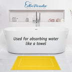 Cotton Paradise 100% Cotton Bath Mats for Bathroom Floor Set of 2 Pack, 20x34 Soft Absorbent Washable Quick Dry Tub Bathmat, Yellow Towel Bath Mat