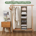 Vailando 6-Shelf Hanging Closet Organizer, Hanging Shelves for Closet with 2 Large Drawer&1 Drawer w/Compartment, 12'' x 12'' x 48.8'', Baby Organizer for Nursery…