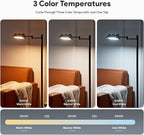 VONLUCE Dimmable LED Floor Lamp, 56" Floor Lamp for Living Room with Adjustable Height Swing Arms 3 Color Temperatures, Industrial Standing Pole Lamp for Bedroom Reading, Rustic Black