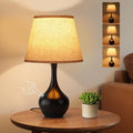 Seealle Touch Table Lamp for Bedroom, 3-Way Dimmable Small Bedside Lamps for Night Stands, Black Bedroom lamp for Kids Room, Desk, Living Room, End Table