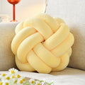 Knot Ball Pillow, Round Decorative Throw Pillows Cushion, 11 Inch Goose Yellow Soft Plush Knotted Pillows Pillow, Modern Home Throw Knot Decorative Cushion