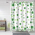 St. Patrick's Day Shower Curtain, Green Shamrock Irish Clover Shower Curtains Set with Hooks, Seasonal Spring Holiday Waterproof Fabric Bathroom Curtains Decor Home Accessories,66 X 72 Inch Long