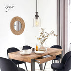 zeyu 2 Pack Farmhouse Pendant Light Fixtures, Industrial Hanging Light for Kitchen Island, Clear Glass Shade, Oil Rubbed Bronze Finish, ZG33M1L-2 ORB