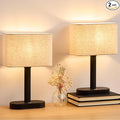 12.6" Set of 2 Cordless Touch Table Lamp, 5200mAh Rechargeable Desk Lamp, Stepless Dimming Modern Bedside Lamps with 3000K Warm Light LED Bulb, Nightstand Lamps for Bedroom, Living Room,Office