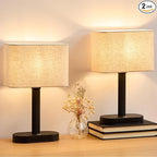 12.6" Set of 2 Cordless Touch Table Lamp, 5200mAh Rechargeable Desk Lamp, Stepless Dimming Modern Bedside Lamps with 3000K Warm Light LED Bulb, Nightstand Lamps for Bedroom, Living Room,Office