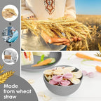 Teivio 16-Piece Kitchen Plastic Wheat Straw Dinnerware Set, Service for 4, Dinner Plates, Dessert Plate, Cereal Bowls, Cups, Unbreakable Plastic Outdoor Camping Dishes, Grey