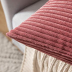 MIULEE Winter Pack of 2 Corduroy Soft Soild Decorative Square Throw Pillow Covers Cushion Cases Pillow Cases for Couch Sofa Bedroom Car 18 x 18 Inch 45 x 45 cm Cranberry Red